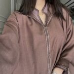 Djellaba made from lightweight thread fabric, premium crepe