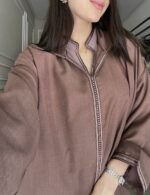 Djellaba made from lightweight thread fabric, premium crepe